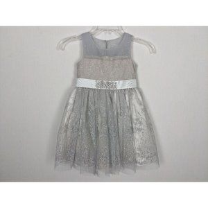 IRIS & IVY gray silver‎ glitter shine dress girls 4